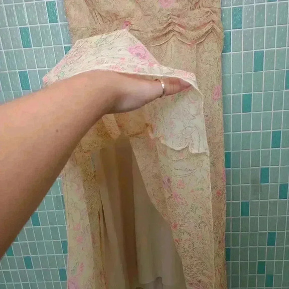 Jonathan Martin Woman Floral Flowy Sleeveless Dress Yellow and Pink - Picture 9 of 13